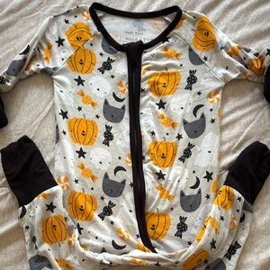 Little Sleepies Pumpkin and Cat Baby Onesie